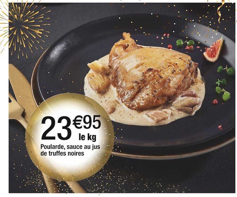 poularde, sauce au jus de truffes noires