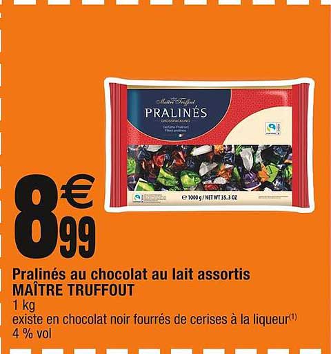 pralinés au chocolat au lait assortis maître truffout