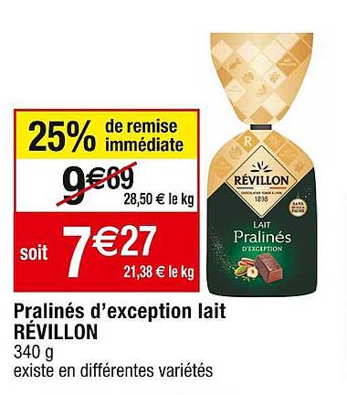 pralinés d'exception lait révillon