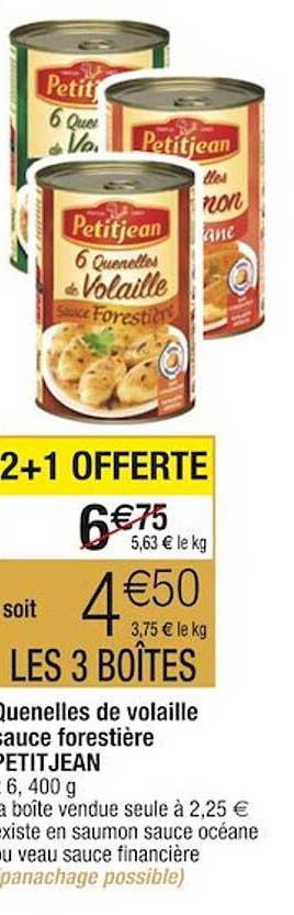 quenelles de volaille sauce forestière petitjean