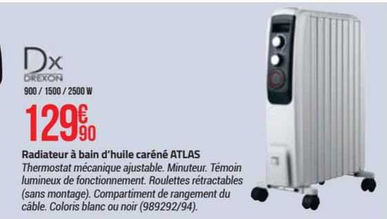 radiateur à bain d'huile caréné atlas