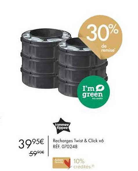 recharges twist & click x6 tommee tippee