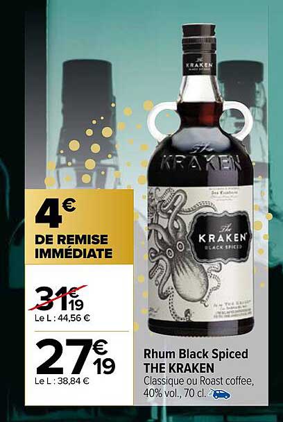 rhum black spiced the kraken