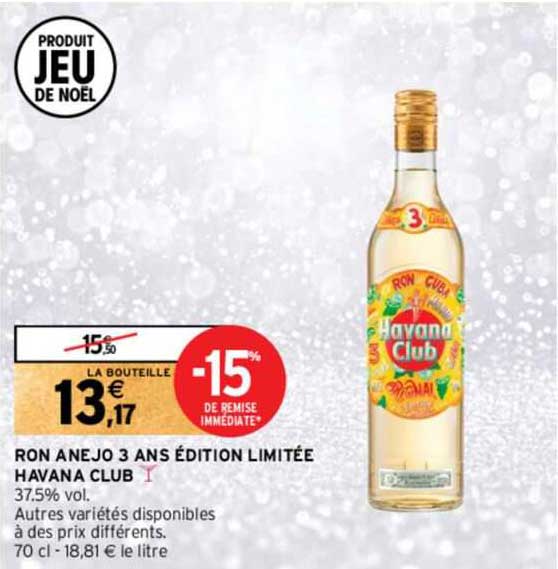 ron anejo 3 ans édition limitée havana club