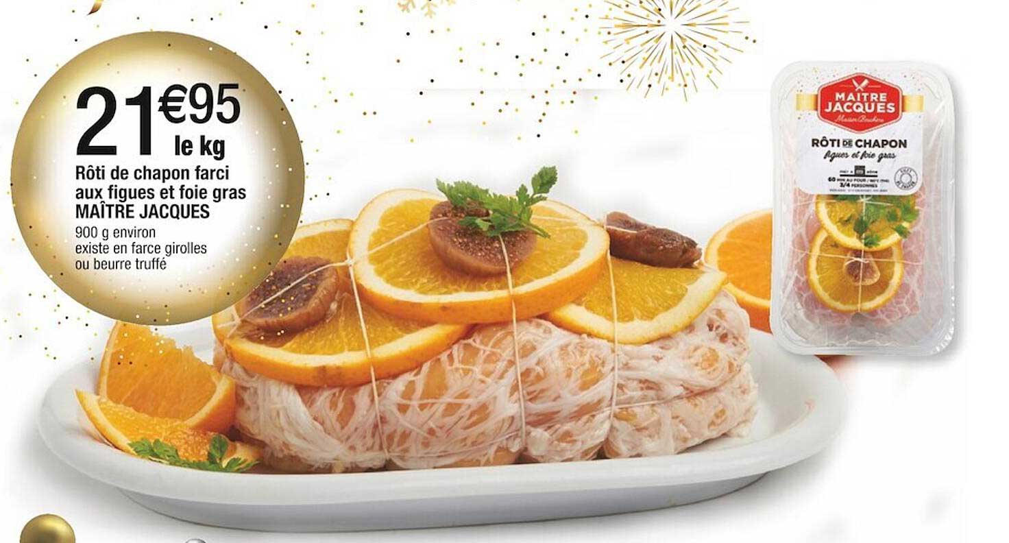 rôti de chapon farci aux figues et foie gras maître jacques