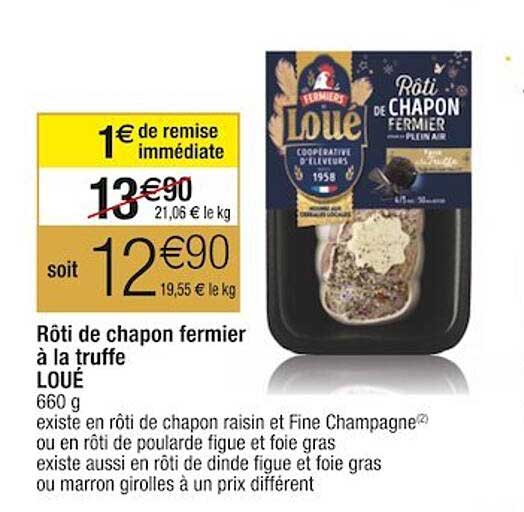 rôti de chapon fermier à la truffe loué
