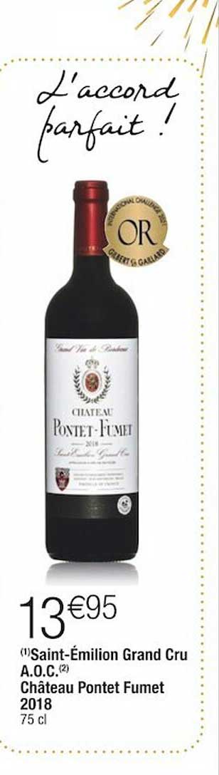 saint-émilion grand cru a.o.c. château pontet fumet 2018