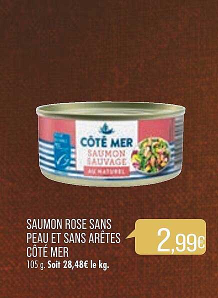 saumon rose sans peau et sans arêtes côté mer