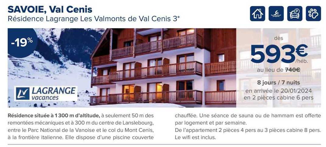 savoie, val cenis résidence lagrange les valmonts de val cenis 3*