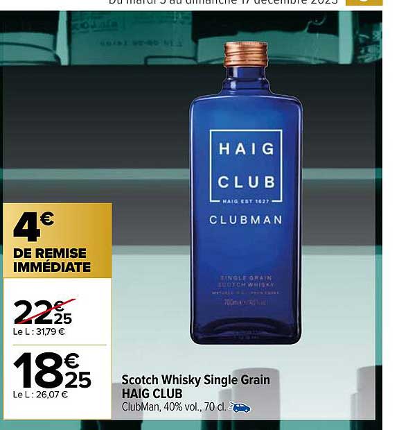 scotch whisky single grain haig club