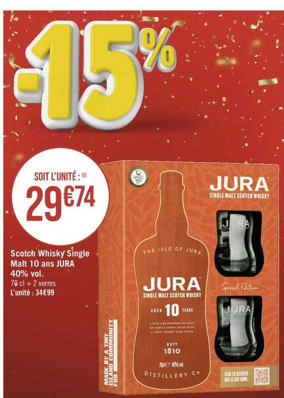 scotch whisky single malt 10 ans jura 40% vol.
