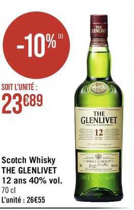 scotch whisky the glenlivet 12 ans 40% vol.