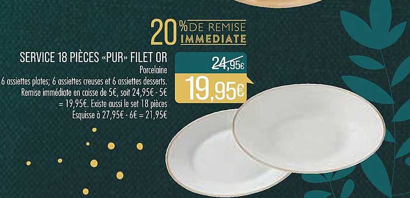 Service 18 Pièces «pur» Filet Or