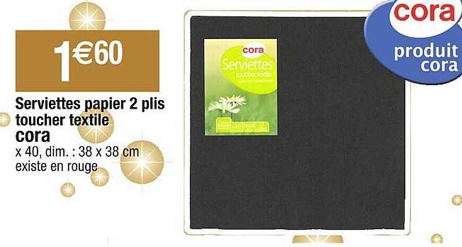 serviettes papier 2 plis toucher textile cora