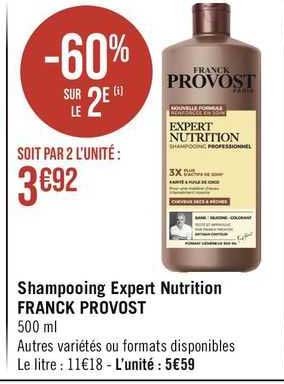 Shampooing Expert Nutrition Franck Provost