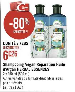 Shampooing Végan Réparation Huile D'argan Herbal Essences