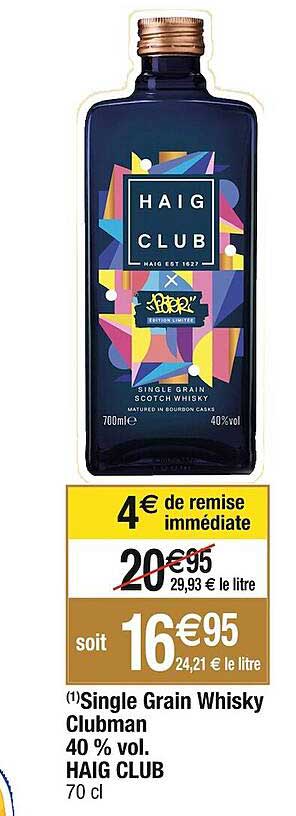 single grain whisky clubman 40% vol. haig club