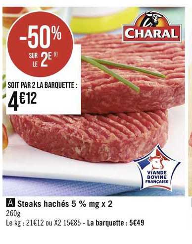 Steaks Hachés 5% Mg X2