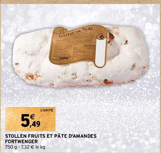 stollen fruits et pâte d'amandes fortwenger