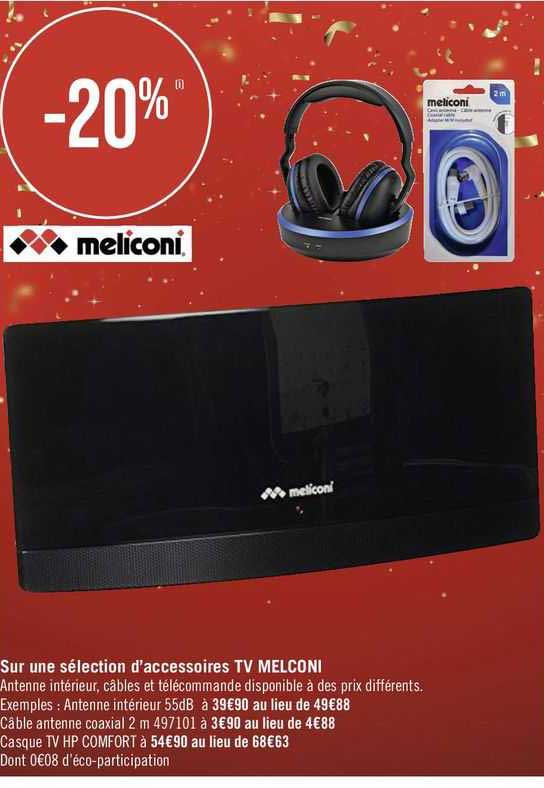 sur une sélection d'accessoires tv melconi