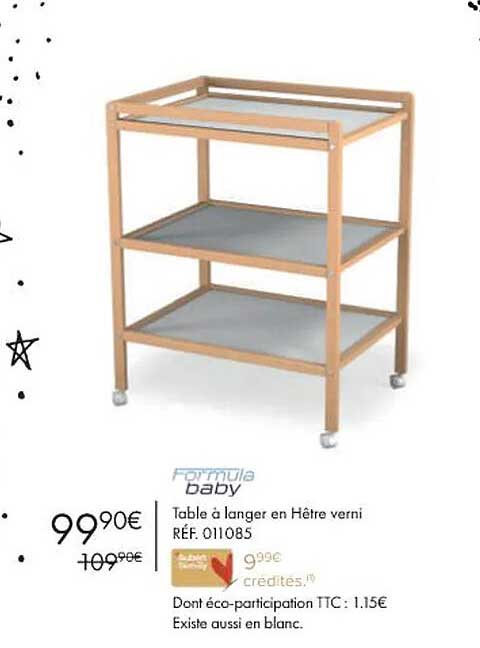 table à manger en hêtre verni formula baby