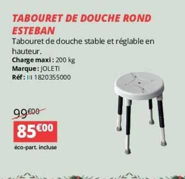tabouret de douche rond esteban
