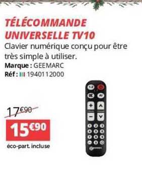 télécommande universelle tv10