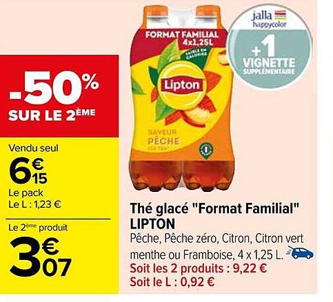 thé glacé "format familial" lipton