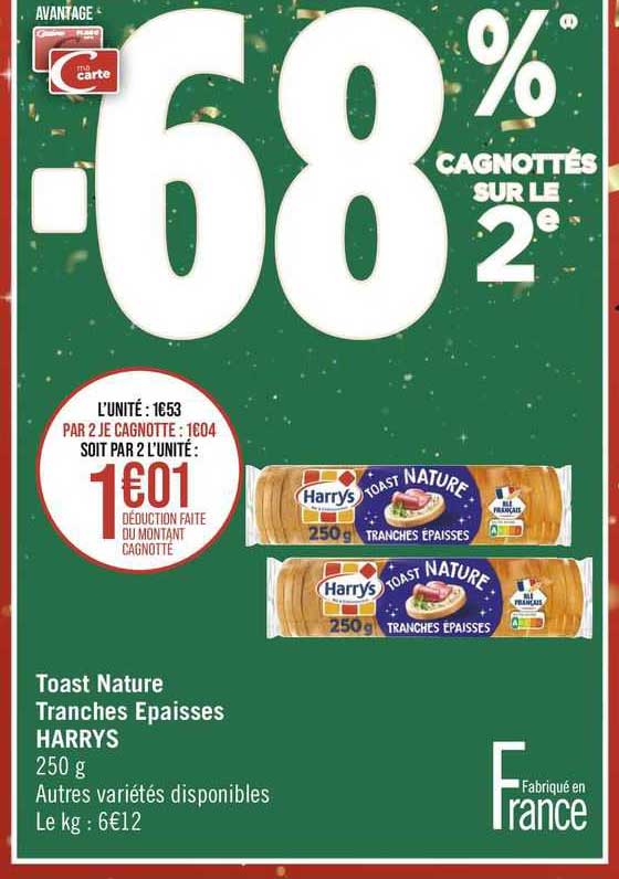 toast nature tranches épaisses harrys