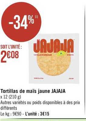 tortillas de maïs jaune jajaja