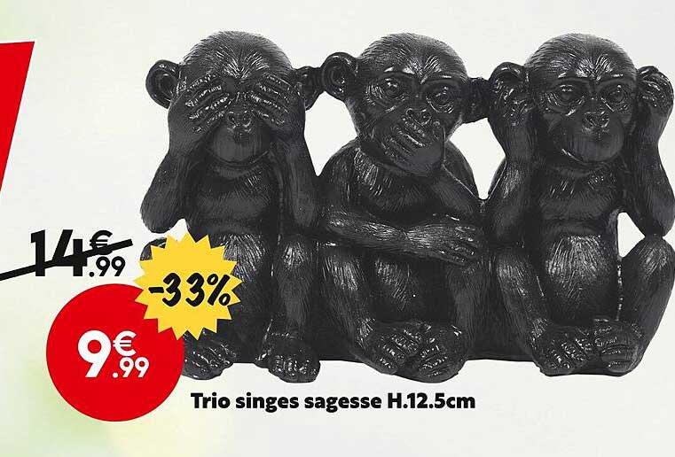 trio singes sagesse h. 12.5 cm