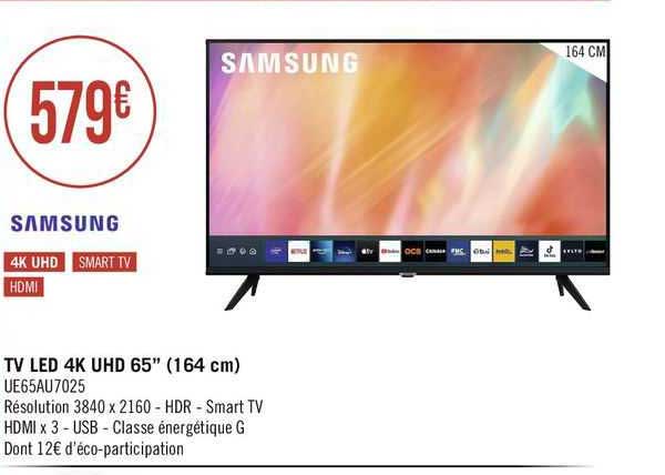 Tv Led 4k Uhd 65" Samsung (164 Cm)