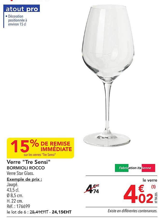 verre "tre sensi" bormioli rocco