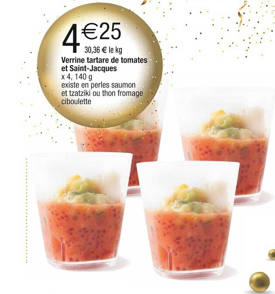 verrine tartare de tomates et saint-jacques