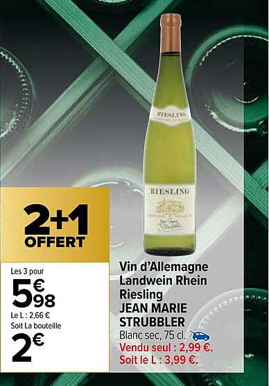 vin d'allemagne landwein rhein riesling jean marie strubbler
