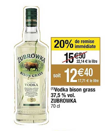 vodka bison grass 37,5% vol. zubrowka