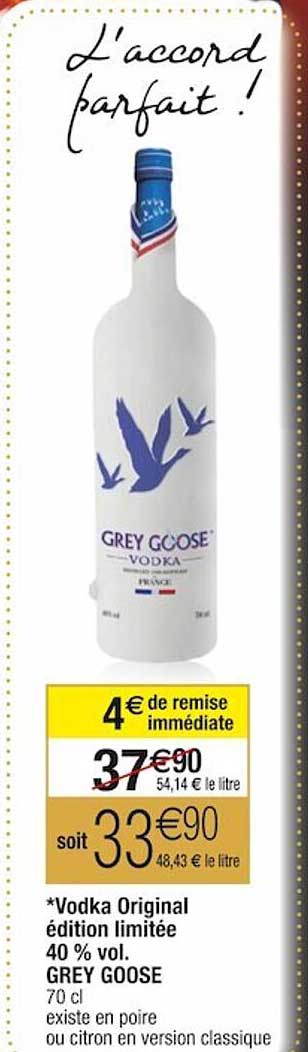 vodka original édition limitée 40% vol. grey goose