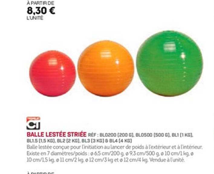 Balle Lestée Striée