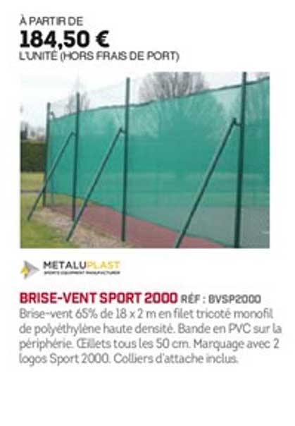 brise vent sport 2000 metaluplast
