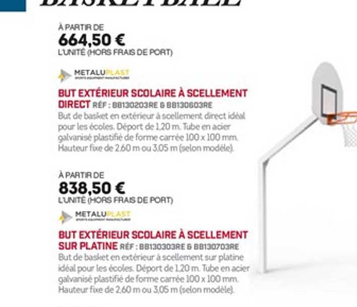 but extérieur scolaire à scellement direct but extérieur scolaire à scellement sur platine