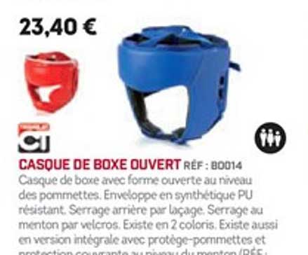 casque de boxe ouvert
