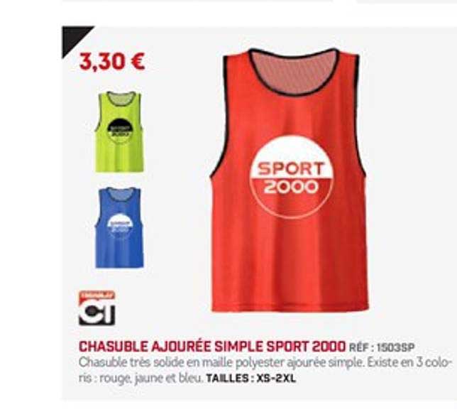 chasuble ajourée simple sport 2000