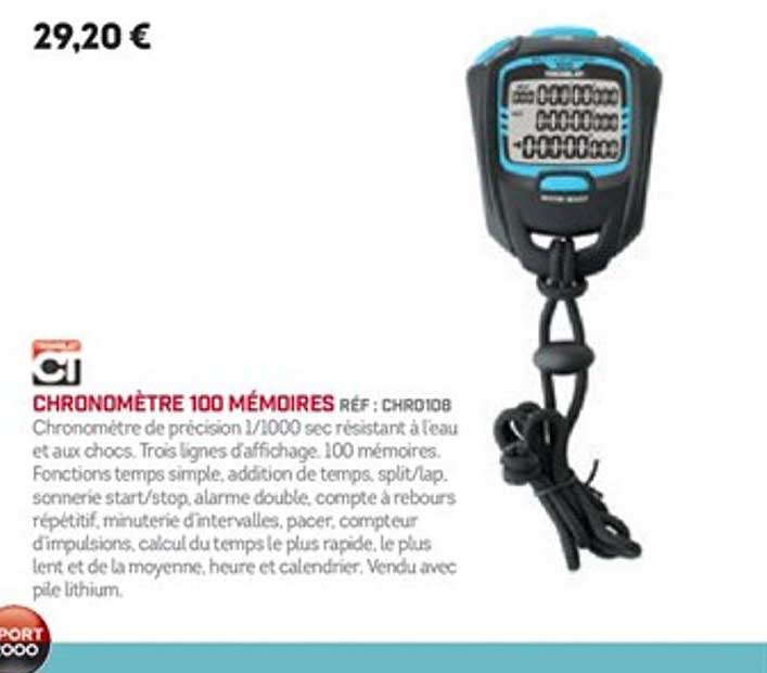 chronomètre 100 mémoires