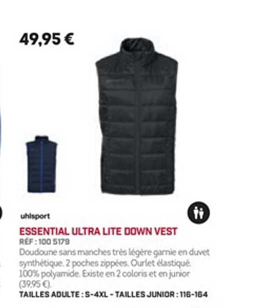 essential ultra lite down vest uhlsport