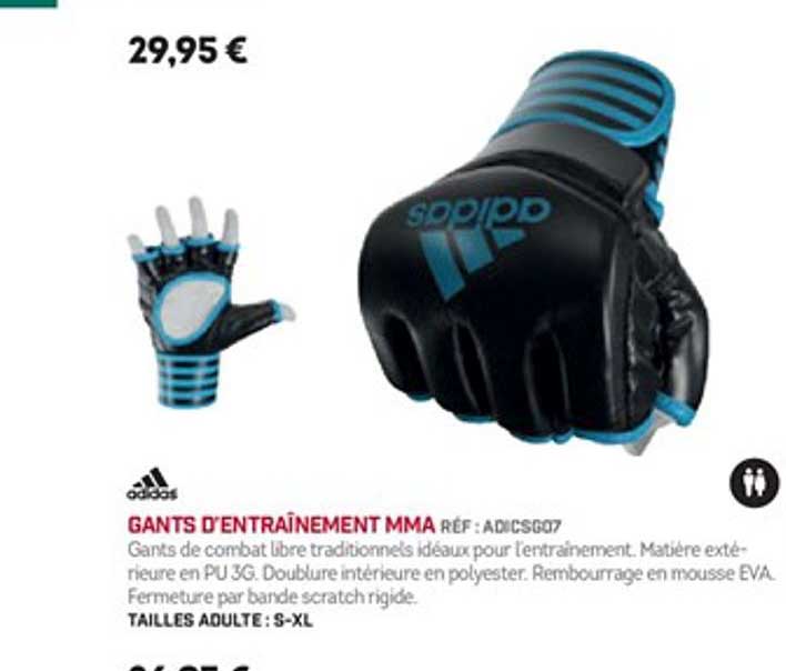 gants d'entraînement mma adidas