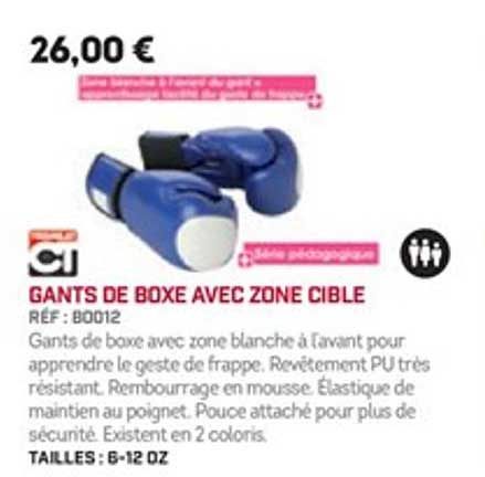 gants de boxe avec zone cible