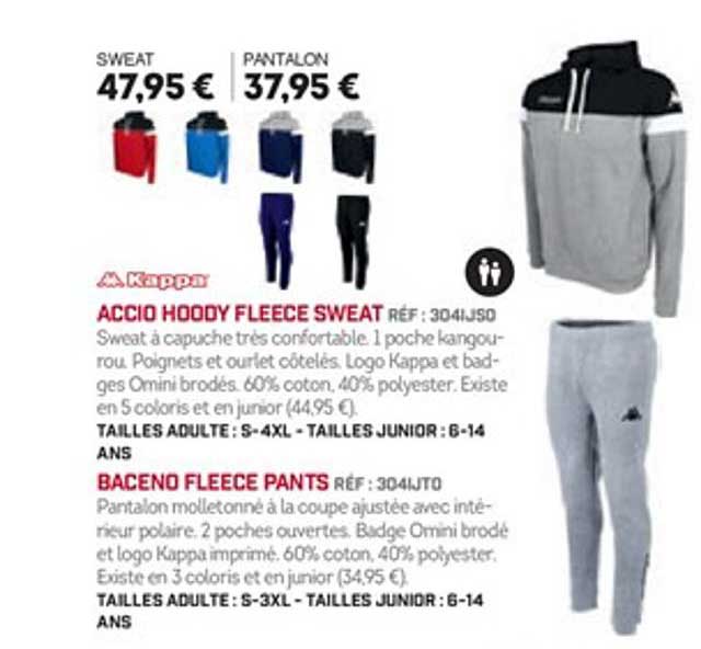 kappa accio hoddy fllece sweat baceno fleece pants