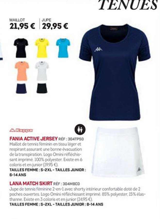 kappa fania active jersey lana match skirt