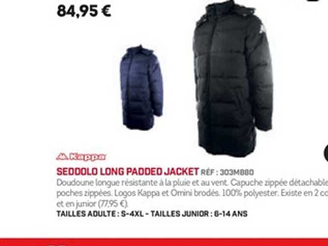 kappa seddolo long paddeo jacket