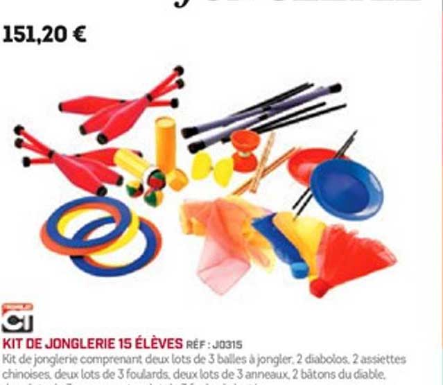 kit de jonglerie 15 élèves